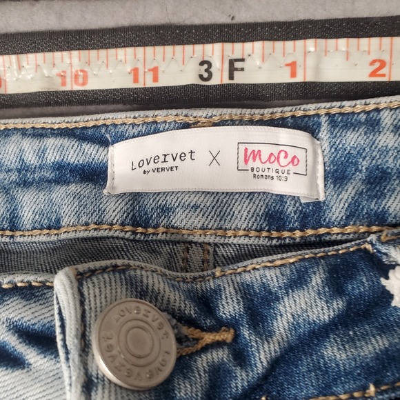 Lovervet by Vervet Flare Jeans Womens 16W High Rise Distressed Tummy Control - Picture 3 of 10